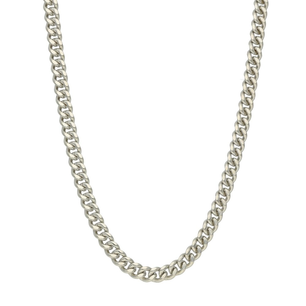 9ct White Gold 24" Curb Chain - 34.8g