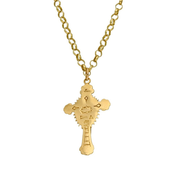 9ct Yellow Gold Crucifix & 24" Chain - 17.0g