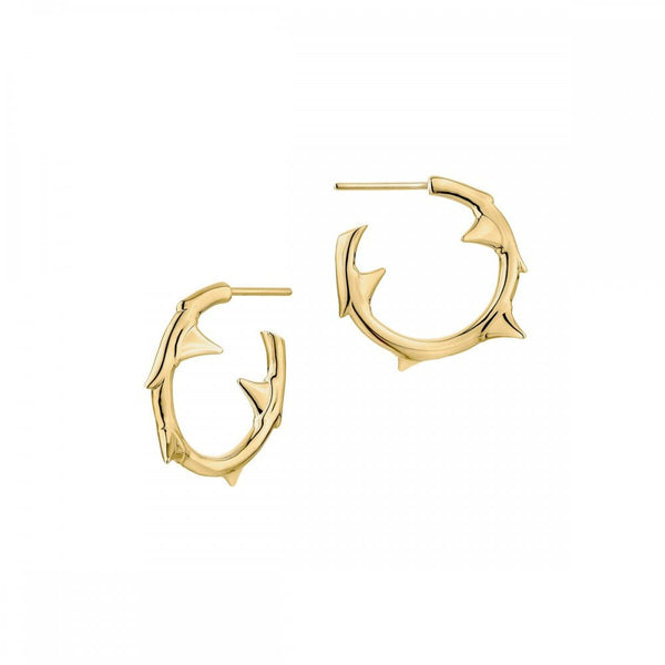 Rose Thorn Small Hoop Earrings - Yellow Gold Vermeil
