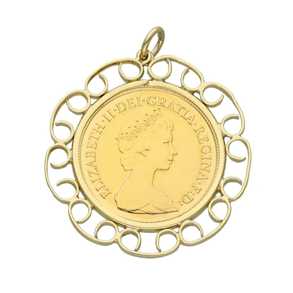 1982 Gold Half Sovereign Pendant - 5.3g