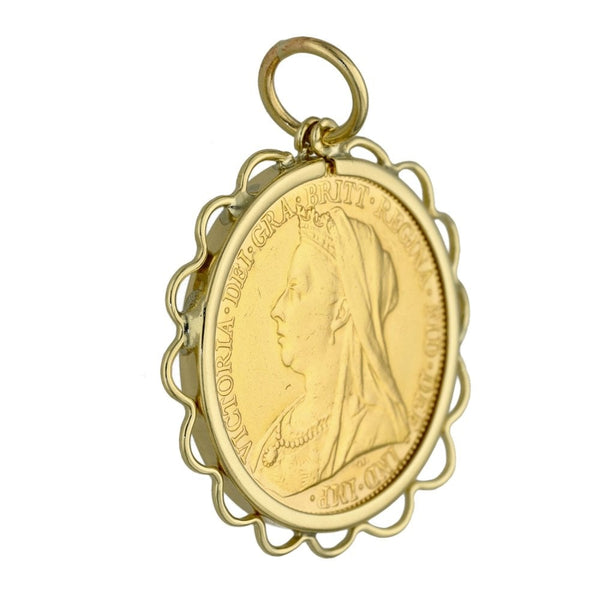 1893 Gold Full Sovereign Pendant - 9.2g