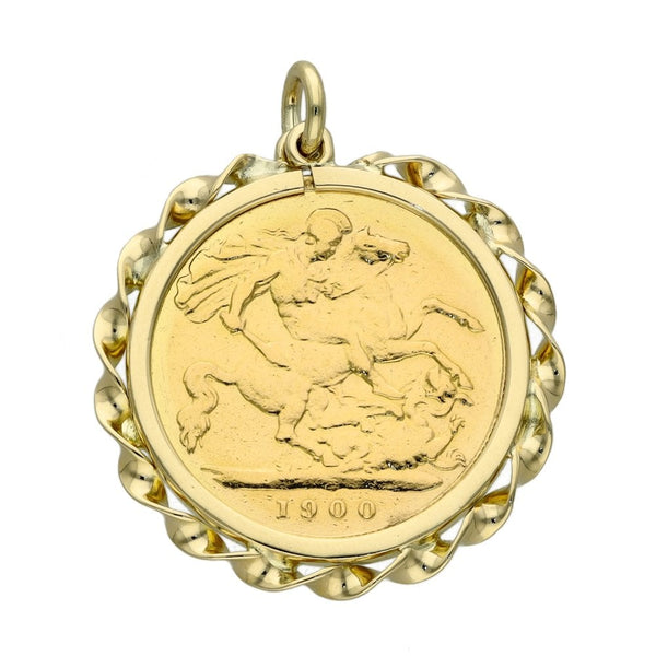 1900 Gold Half Sovereign Pendant - 5.2g