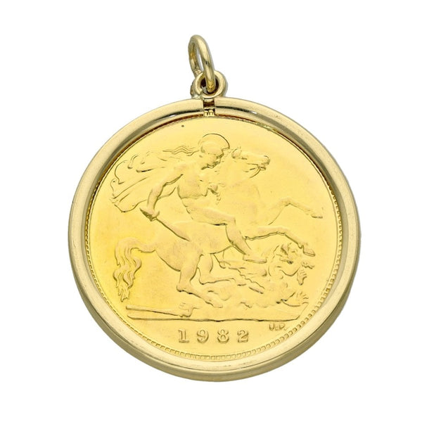 Gold 1982 Half Sovereign Pendant - 4.7g