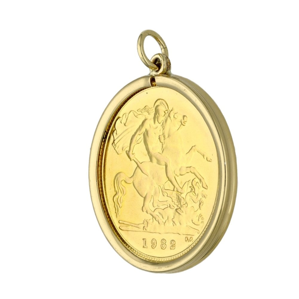 Gold 1982 Half Sovereign Pendant - 4.7g