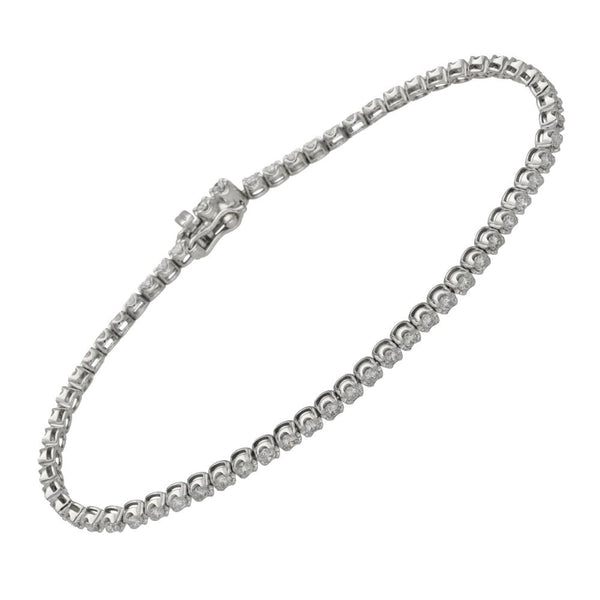 Ladies Platinum 1.40ct Diamond Set Tennis Bracelet - 7"