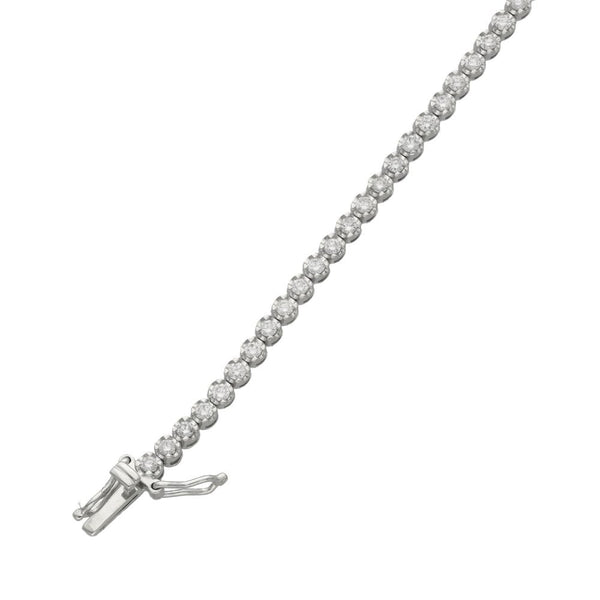 Ladies Platinum 1.40ct Diamond Set Tennis Bracelet - 7"