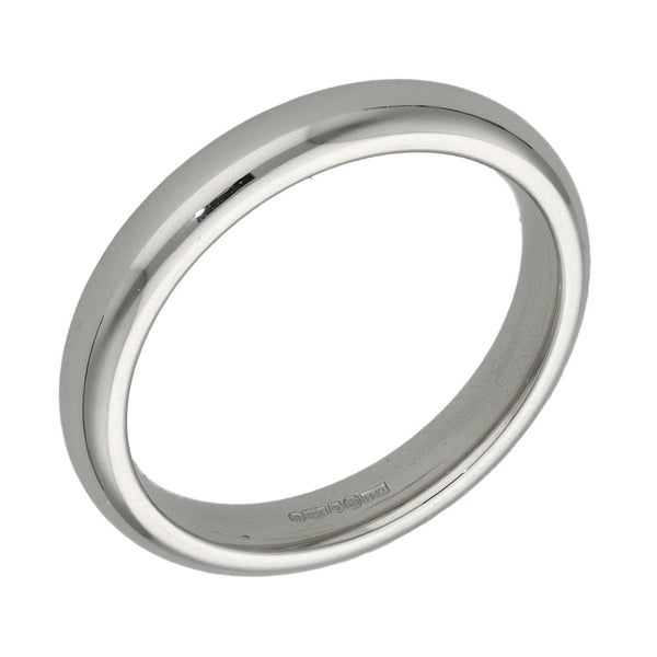 950 Platinum Plain Court Wedding Ring - Size M - 3mm