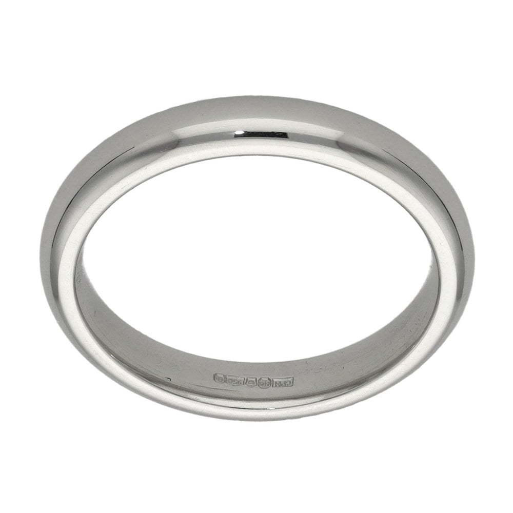 950 Platinum Plain Court Wedding Ring - Size M - 3mm