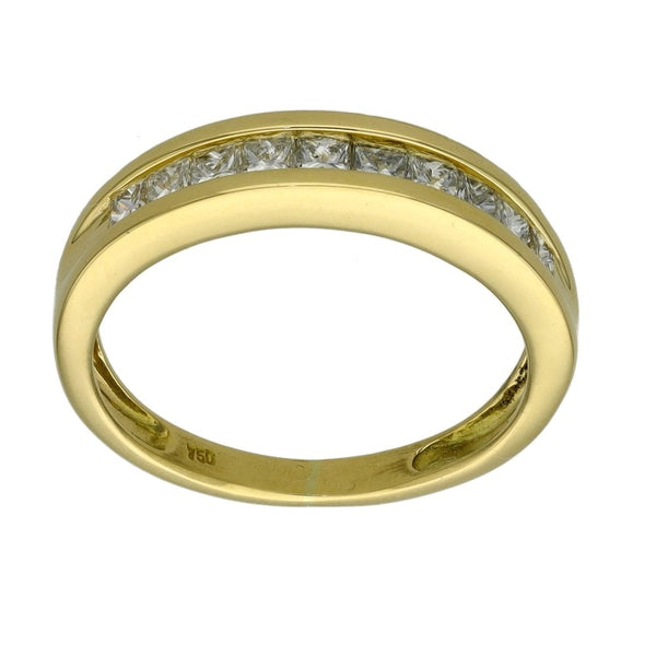 Ladies 18ct Yellow Gold Princess Cut Diamond Eternity Ring