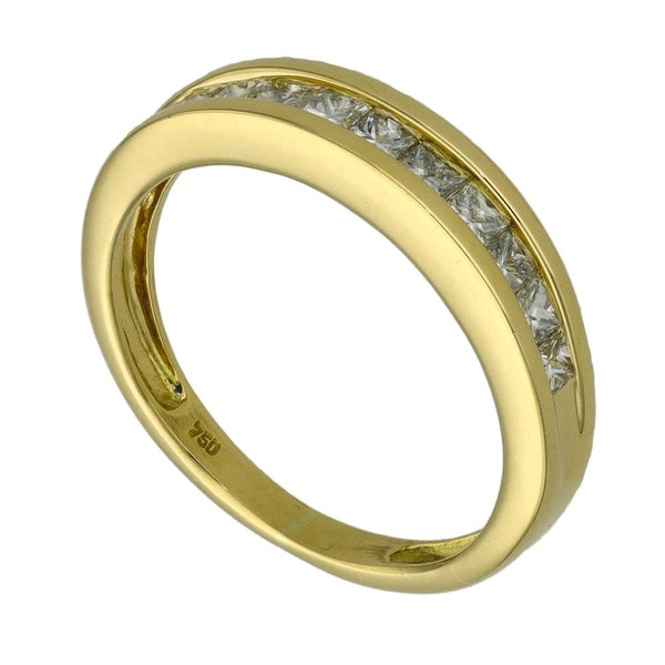 Ladies 18ct Yellow Gold Princess Cut Diamond Eternity Ring