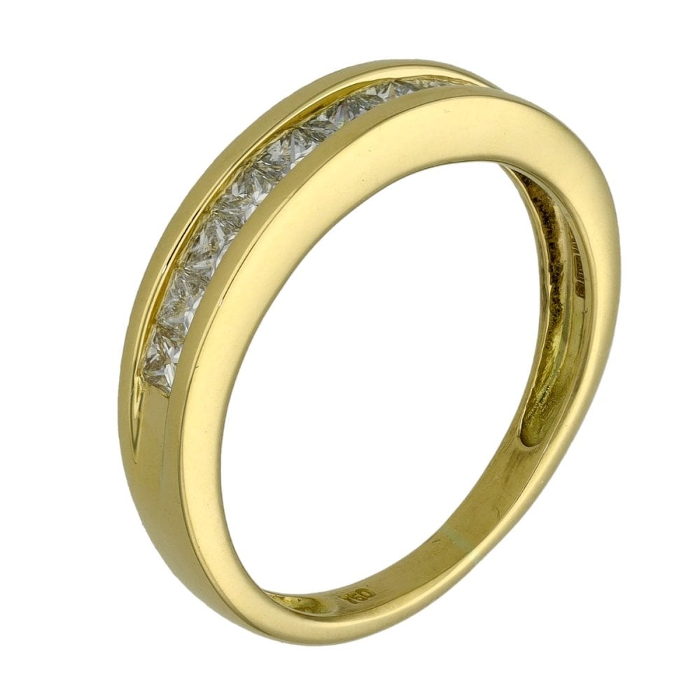 Ladies 18ct Yellow Gold Princess Cut Diamond Eternity Ring