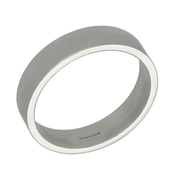 Gents Platinum Heavy Flat Wedding Band - 5mm - Size V½
