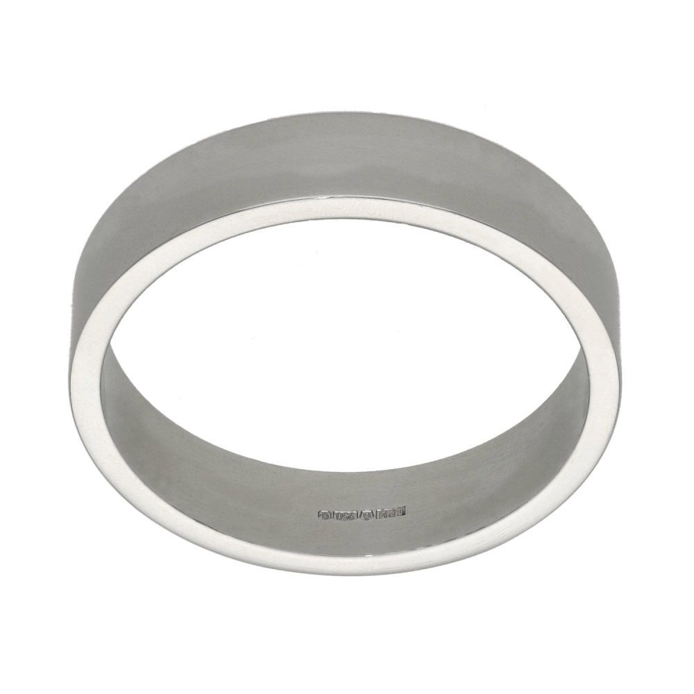 Gents Platinum Heavy Flat Wedding Band - 5mm - Size V½