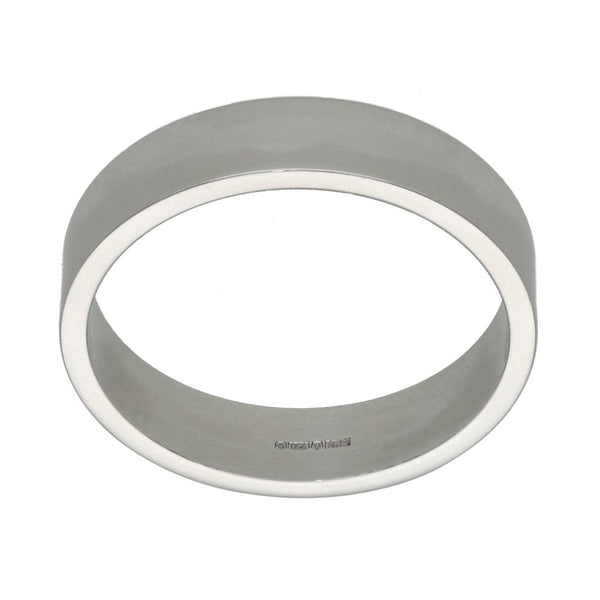 Gents Platinum Heavy Flat Wedding Band - 5mm - Size V½