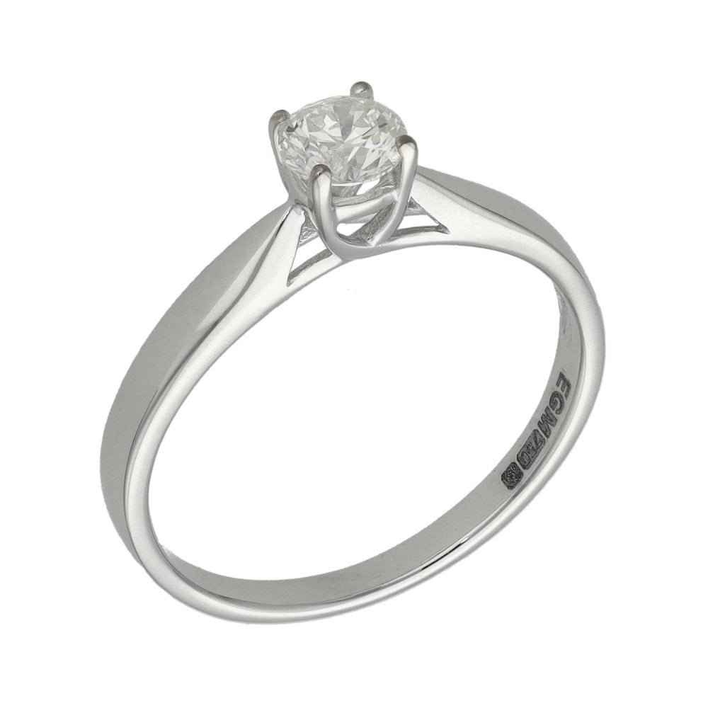 Ladies 18ct White Gold Diamond Solitaire Engagement Ring