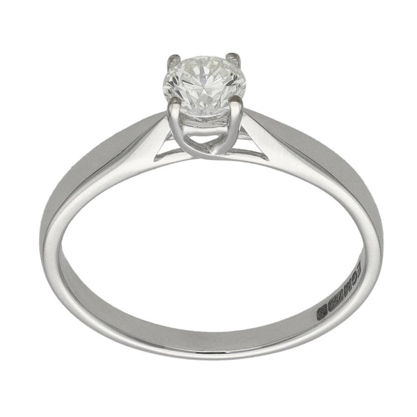 Ladies 18ct White Gold Diamond Solitaire Engagement Ring