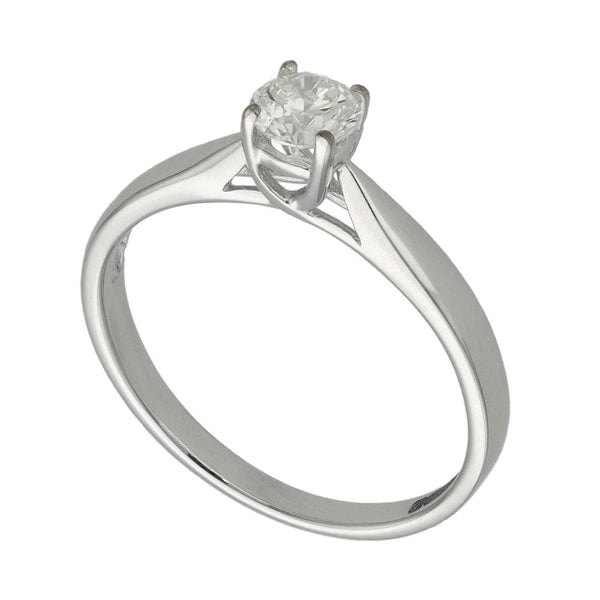 Ladies 18ct White Gold Diamond Solitaire Engagement Ring