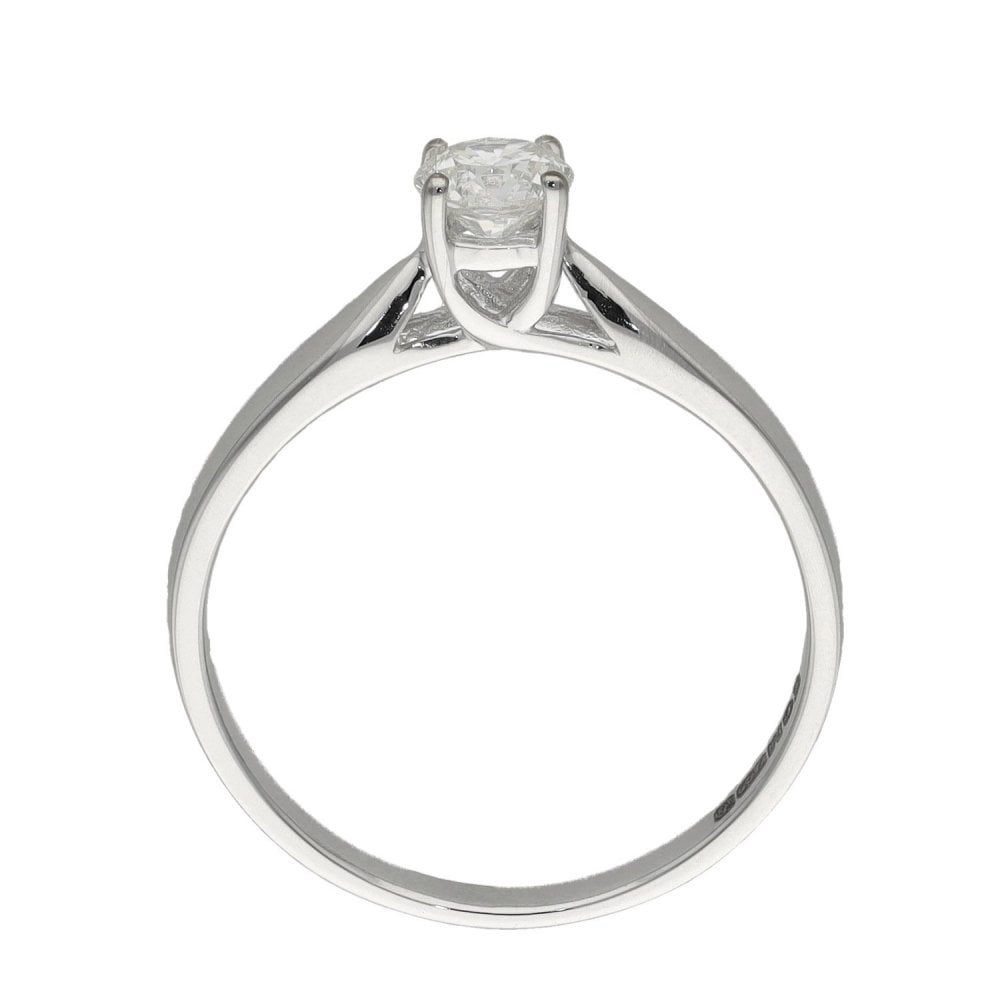 Ladies 18ct White Gold Diamond Solitaire Engagement Ring