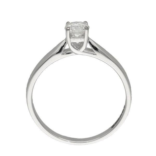 Ladies 18ct White Gold Diamond Solitaire Engagement Ring
