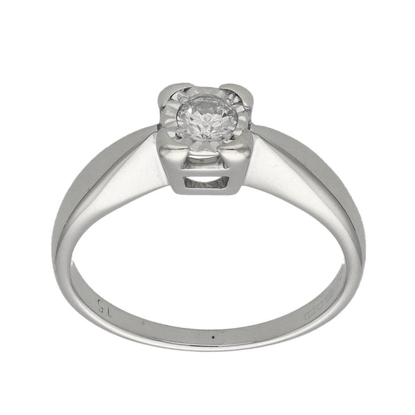 9ct White Gold Diamond Solitaire Engagement Ring - 0.15ct