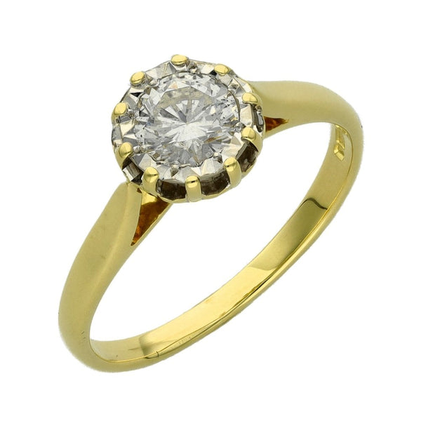 Ladies 18ct Yellow Gold Diamond Solitaire Engagement Ring