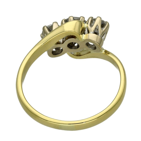 18ct Yellow Gold Trilogy Twist Diamond Ring - Size M