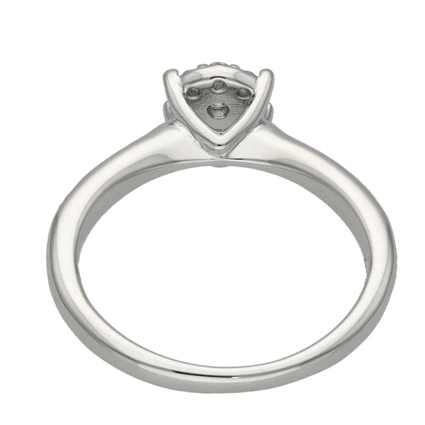 Ladies 9ct White Gold Diamond Cluster Ring - Size I