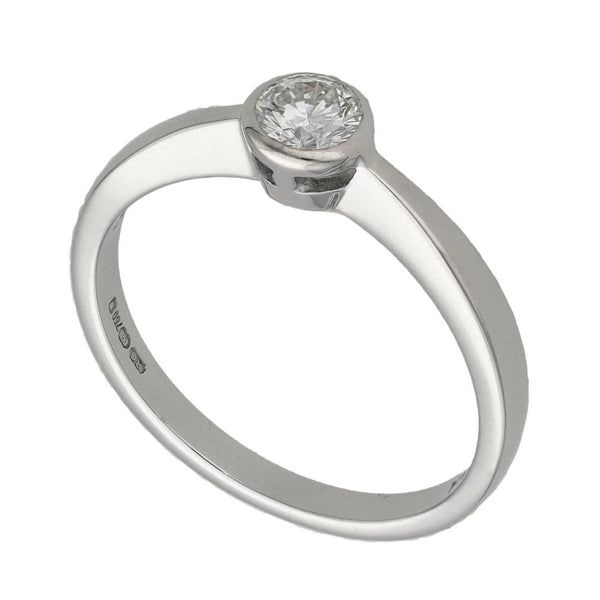 Ladies 18ct White Gold Diamond Solitaire Engagement Ring - 0.25c