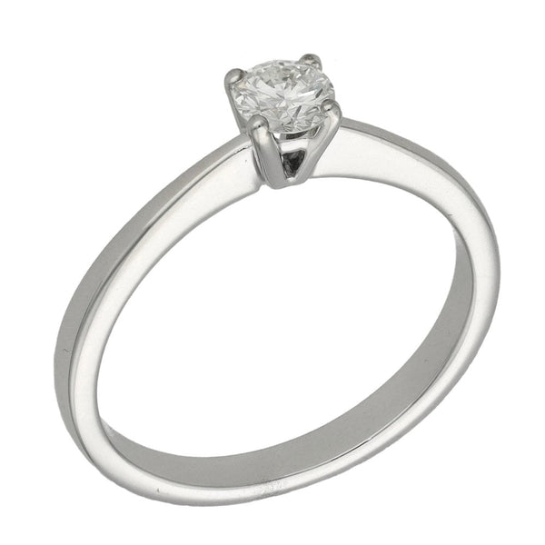 Ladies 18ct White Gold Diamond Solitaire Engagement Ring