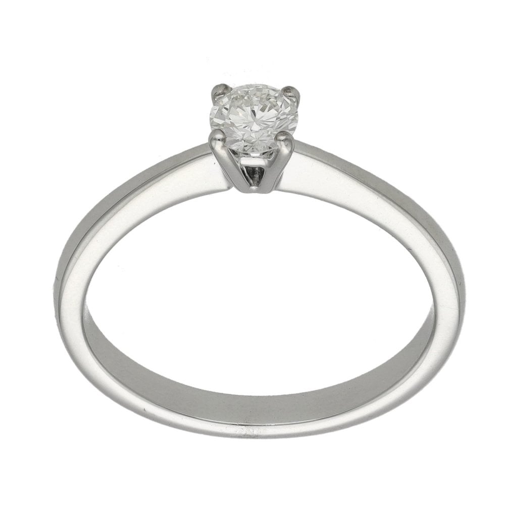 Ladies 18ct White Gold Diamond Solitaire Engagement Ring