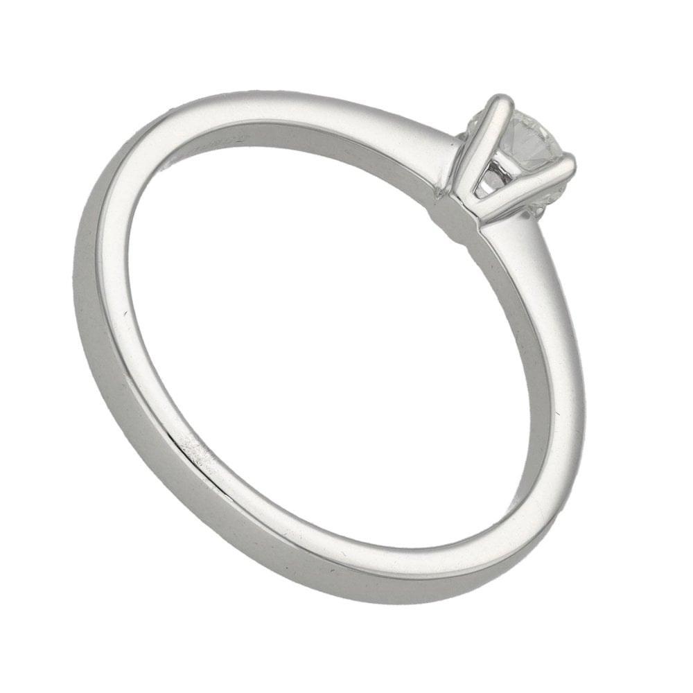 Ladies 18ct White Gold Diamond Solitaire Engagement Ring