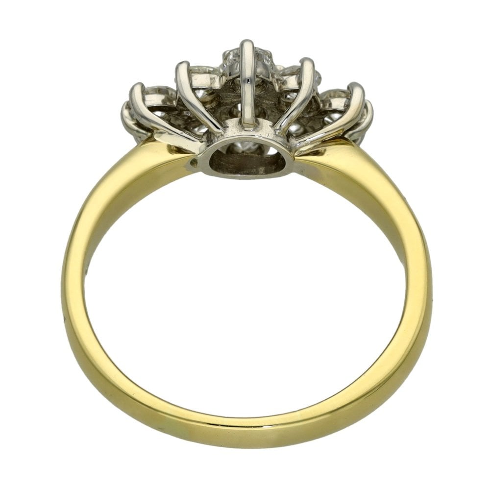 Ladies 18ct Yellow Gold 0.75ct Diamond Cluster Ring - Size N