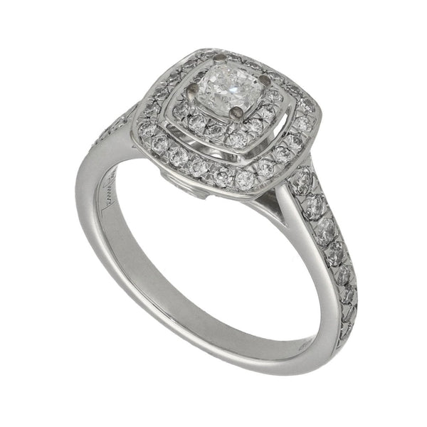 Ladies 18ct White Gold 0.70ct Diamond Cluster Ring - Size J