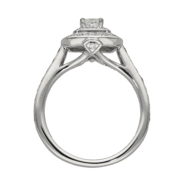 Ladies 18ct White Gold 0.70ct Diamond Cluster Ring - Size J