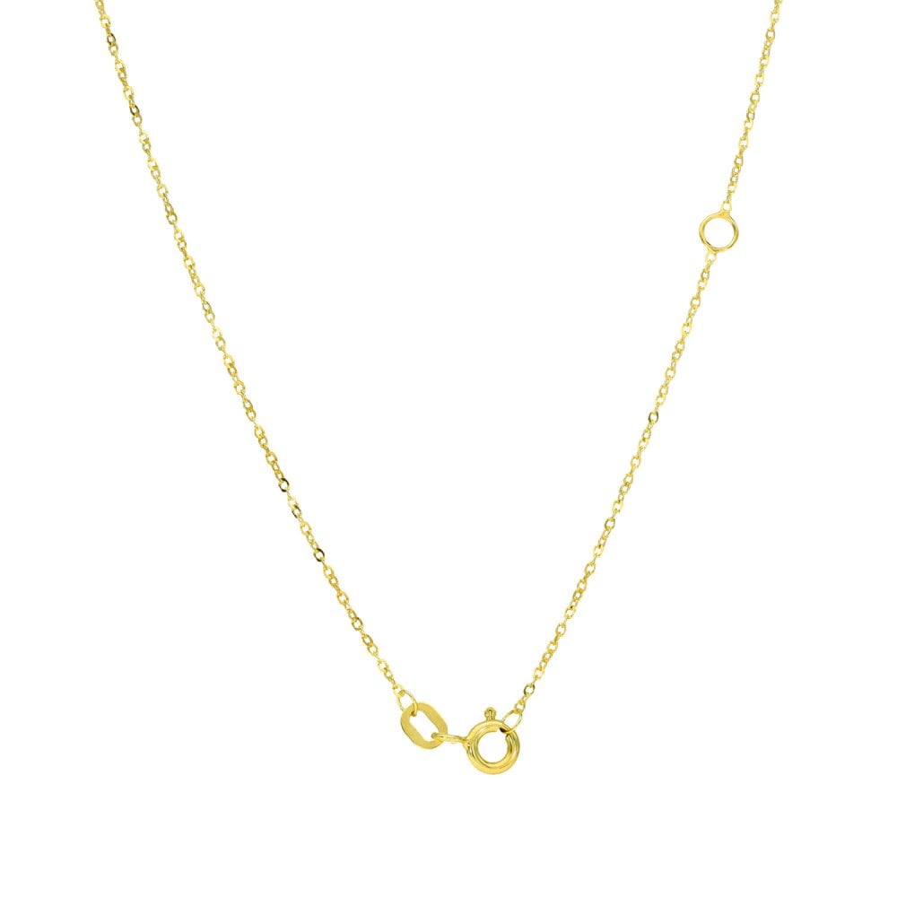 9ct Yellow Gold CZ Pear Drop Pendant & Chain