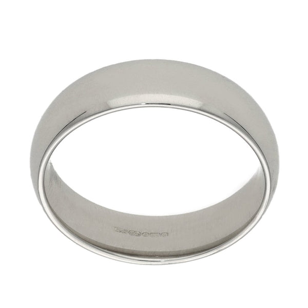 Ladies 9ct White Gold Court Wedding Ring - 5mm - Size L