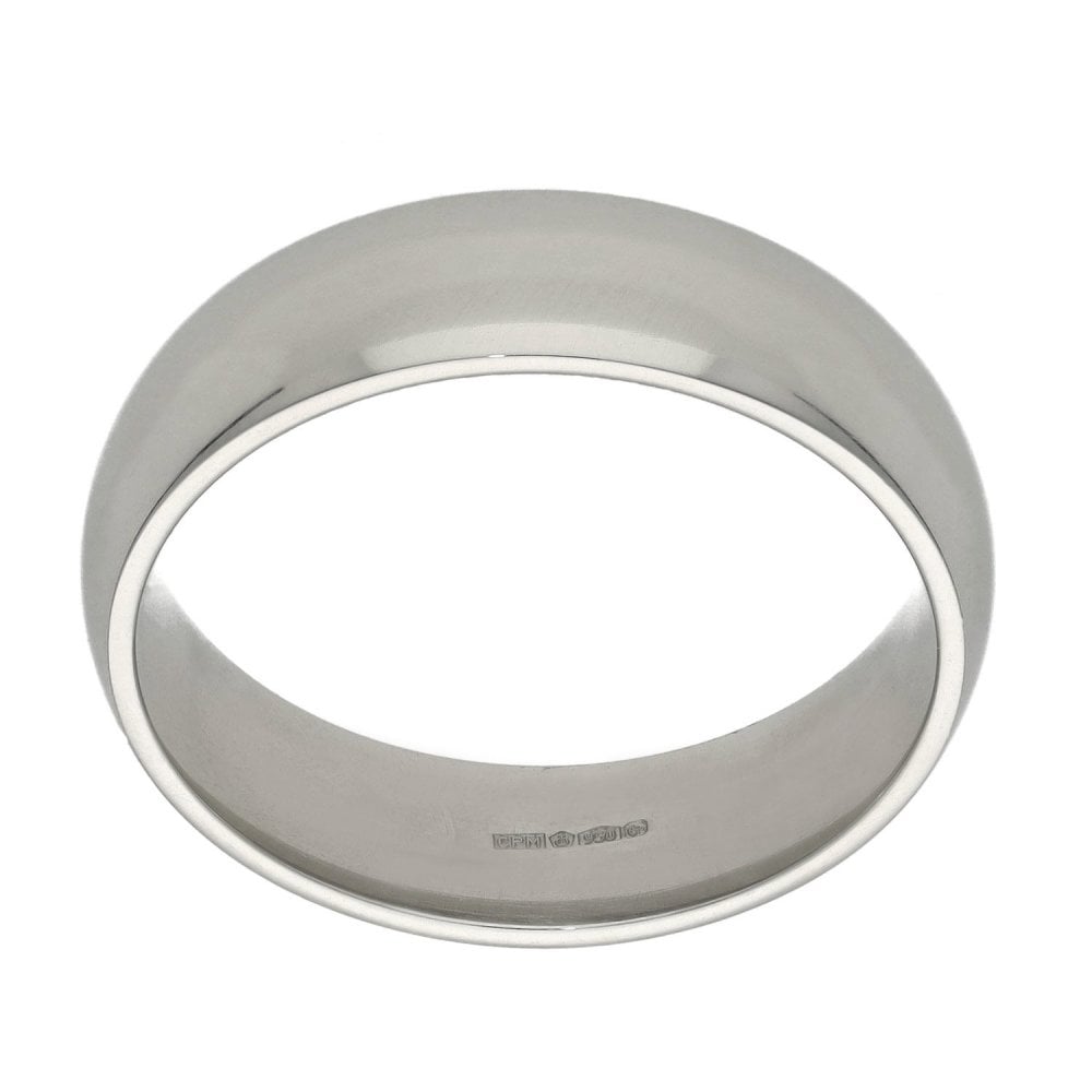 950 Platinum Plain Court Wedding Ring - Size U - 6mm