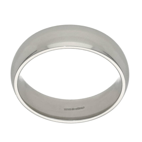 950 Platinum Plain Court Wedding Ring - Size U - 6mm