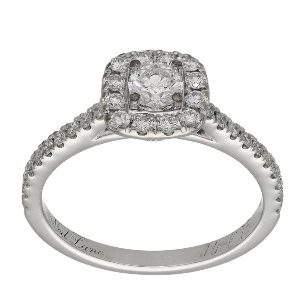 Ladies 14ct White Gold 0.75ct Diamond Cluster Halo Ring