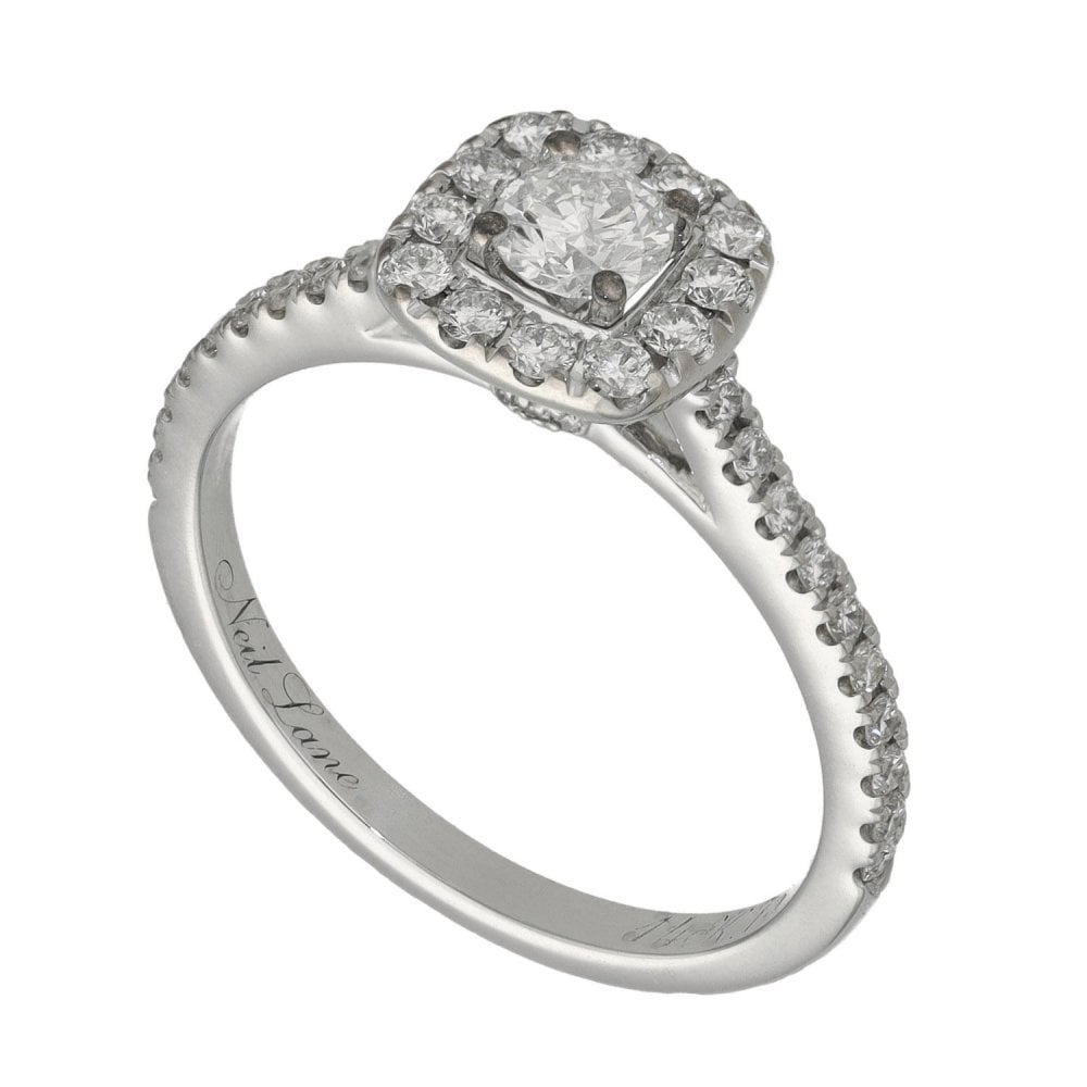 Ladies 14ct White Gold 0.75ct Diamond Cluster Halo Ring