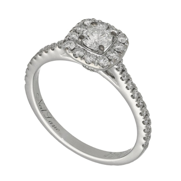 Ladies 14ct White Gold 0.75ct Diamond Cluster Halo Ring