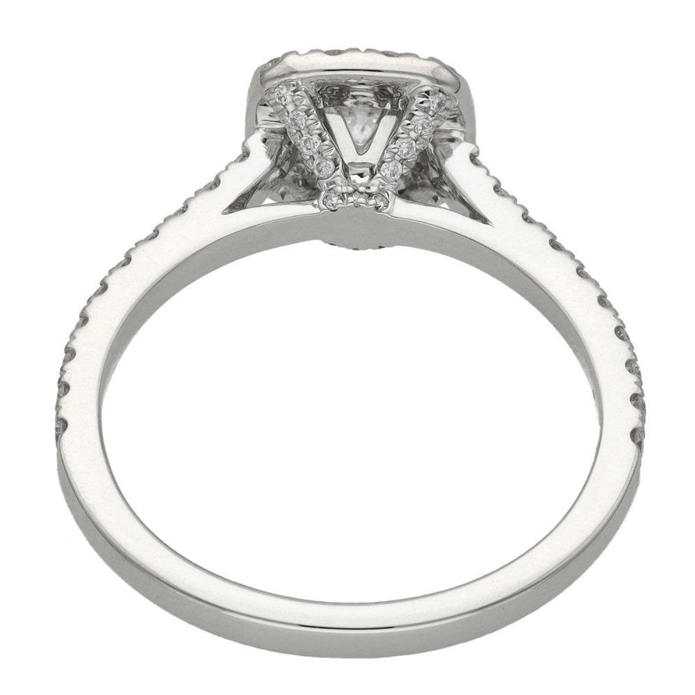 Ladies 14ct White Gold 0.75ct Diamond Cluster Halo Ring