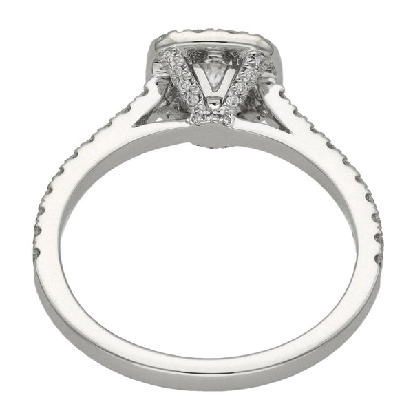 Ladies 14ct White Gold 0.75ct Diamond Cluster Halo Ring