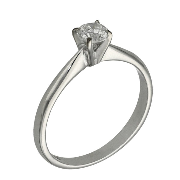 Ladies 18ct White Gold Diamond Solitaire Engagement Ring