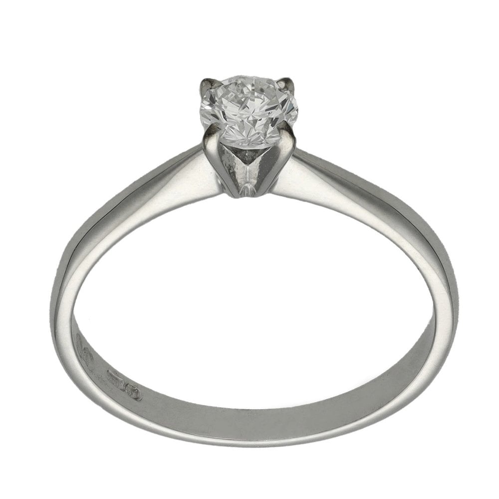 Ladies 18ct White Gold Diamond Solitaire Engagement Ring