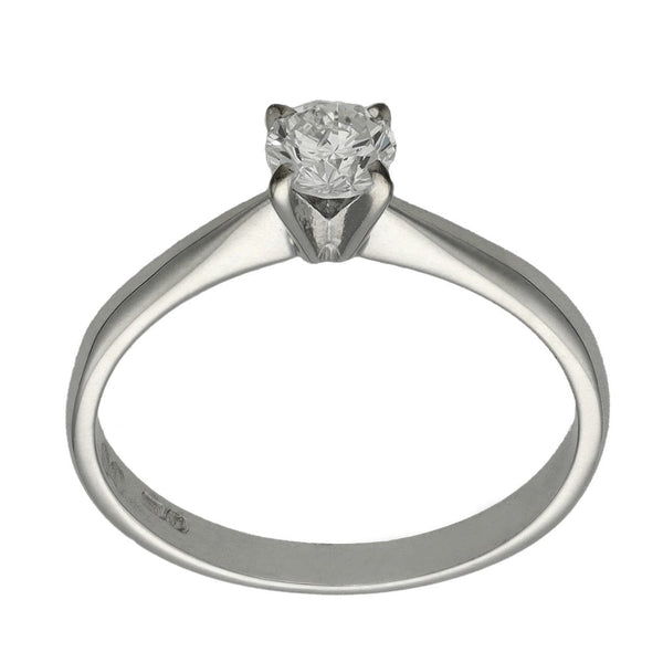 Ladies 18ct White Gold Diamond Solitaire Engagement Ring