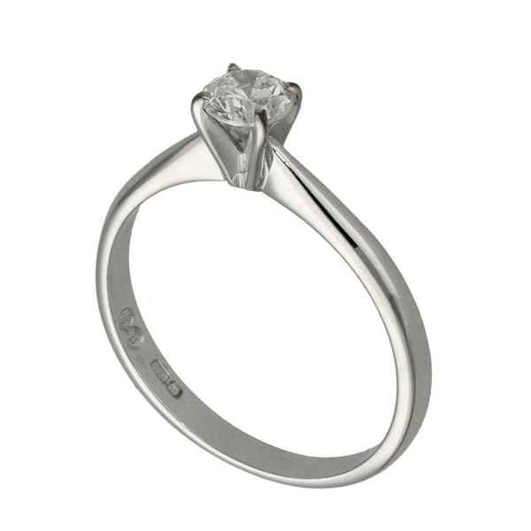Ladies 18ct White Gold Diamond Solitaire Engagement Ring