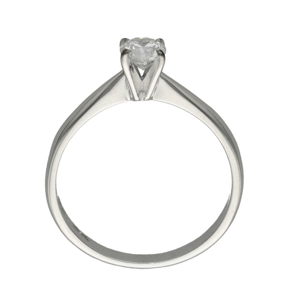 Ladies 18ct White Gold Diamond Solitaire Engagement Ring