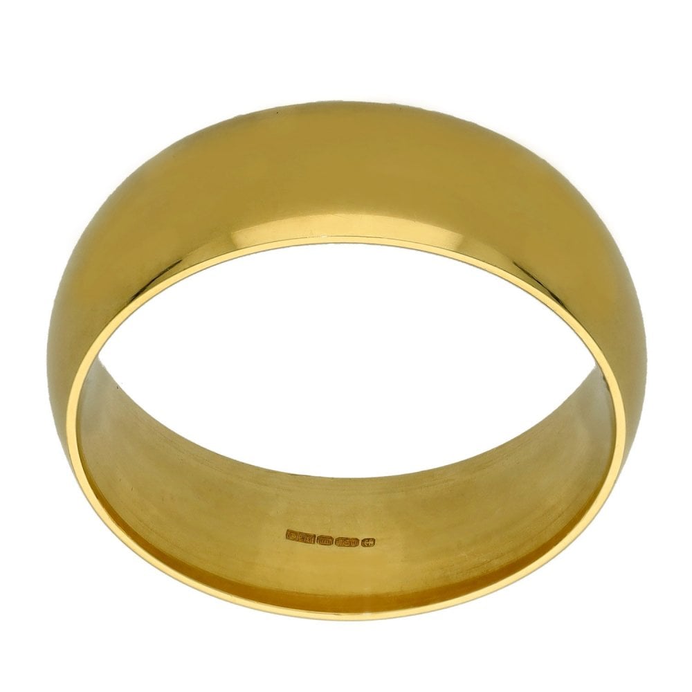 Gents 18ct Yellow Gold Court Wedding Ring - 8mm - Size Z½