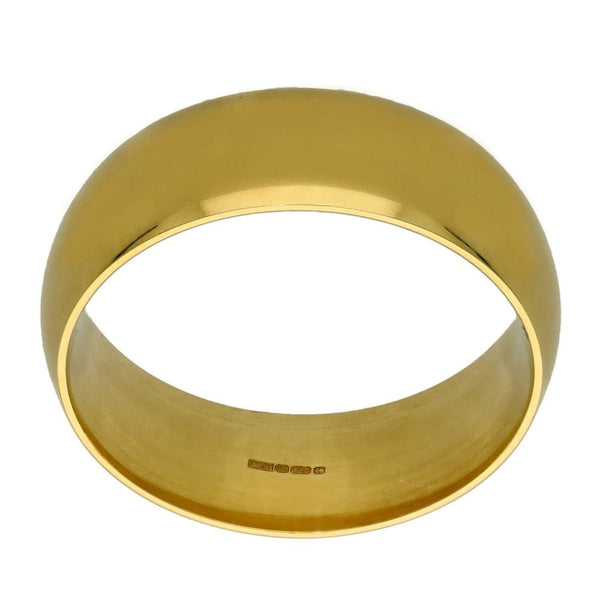 Gents 18ct Yellow Gold Court Wedding Ring - 8mm - Size Z½